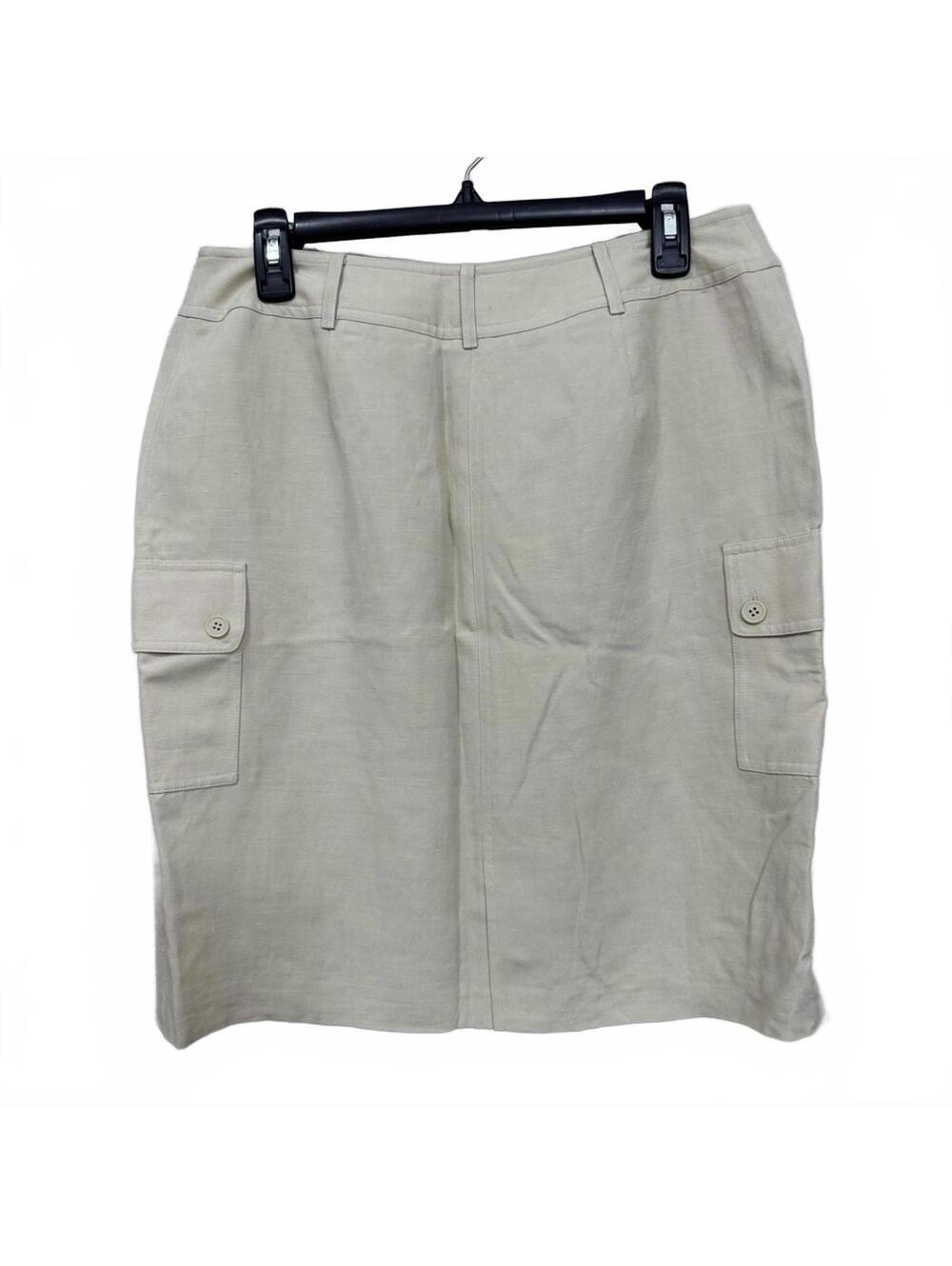 NWT Vintage Petite Sophisticate Cream Cargo Style Pencil Skirt- Size 12 Petite - Picture 2 of 6